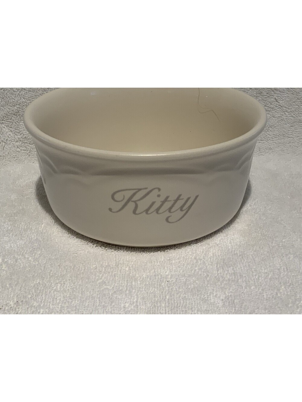 Pfaltzgraff 6.5”W x 2.75”H Stoneware Tea Rose ‘Kitty’ Pet Food/Water Bowl